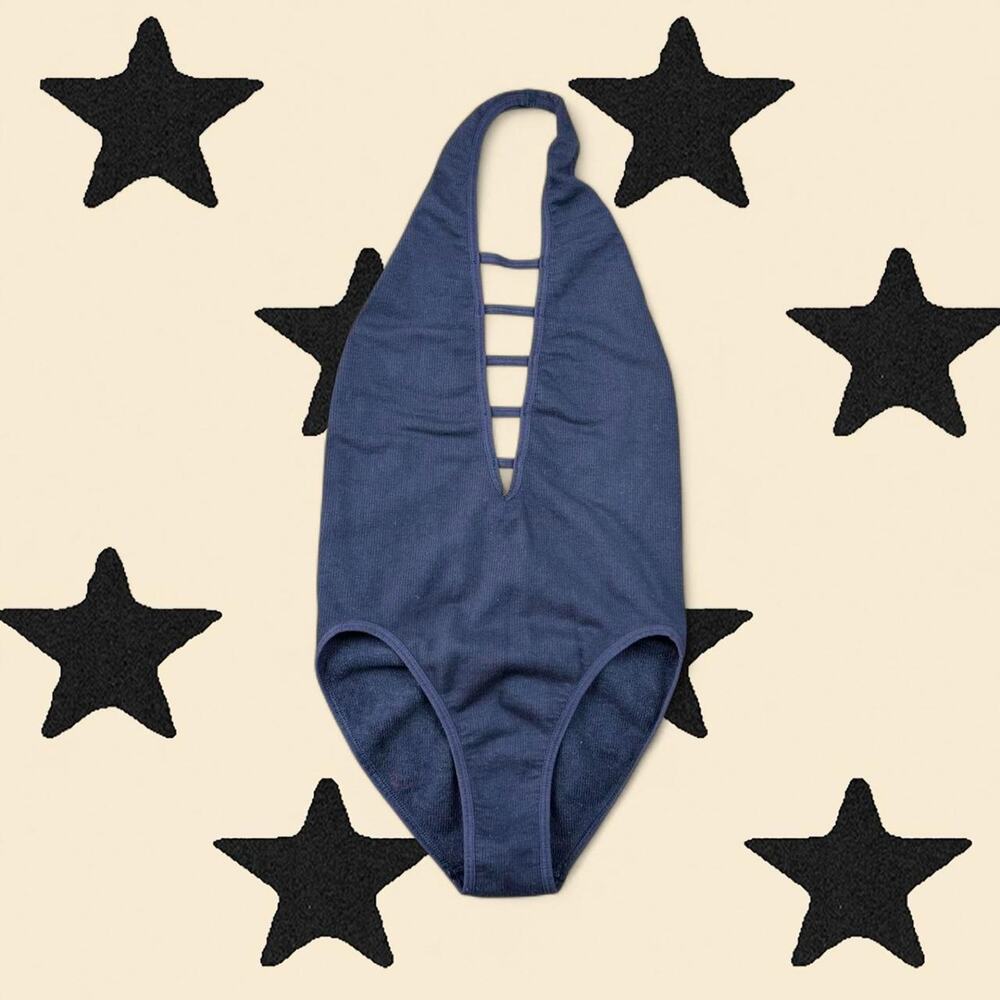 ★ Out From Under deep plunge halter bodysuit ★